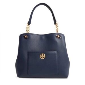 Navy blue Tory‎ Burch
Chelsea Slouchy Tote Handbag leather excellent condition